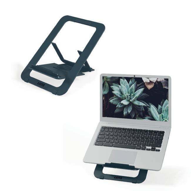 Adjustable laptop stand Leitz Ergo aluminum ultra-flat adjustable, velvet gray