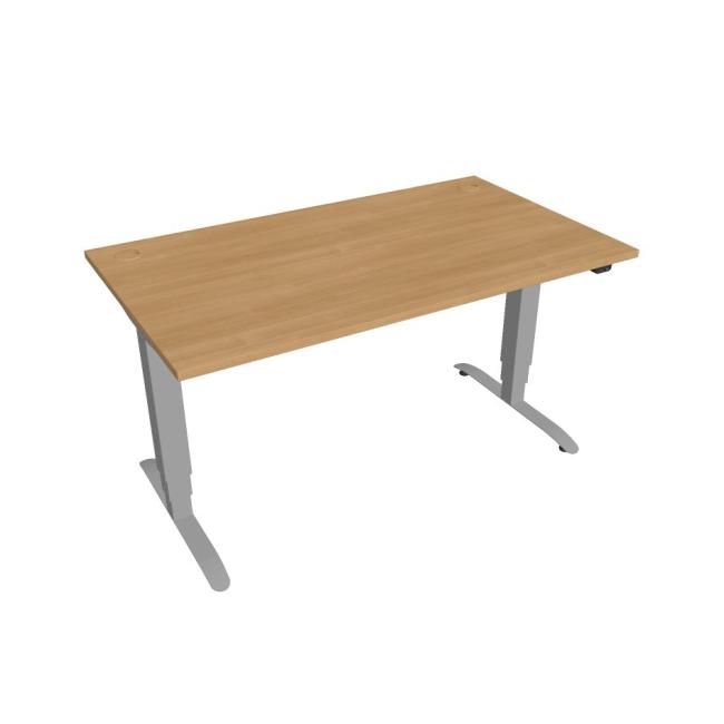 Motion desk, ZO, 3S, 140x61 - 128x80 cm, oak/grey