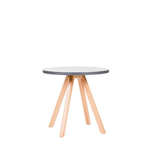 Coffee table WOOD, h. 55.5 cm, p. 60 cm, anthracite top + beech base