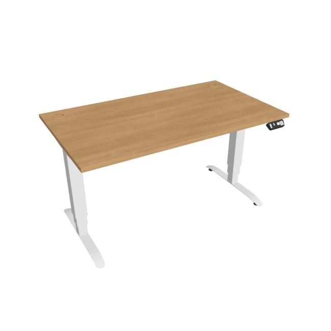 [ON140843] Motion desk, PO, 3S, 140x61 - 128x80 cm, oak/white