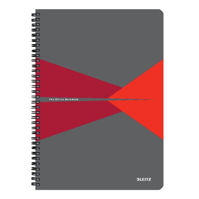 [ES481025] Leitz Office Card block A4 90 sheets lined red