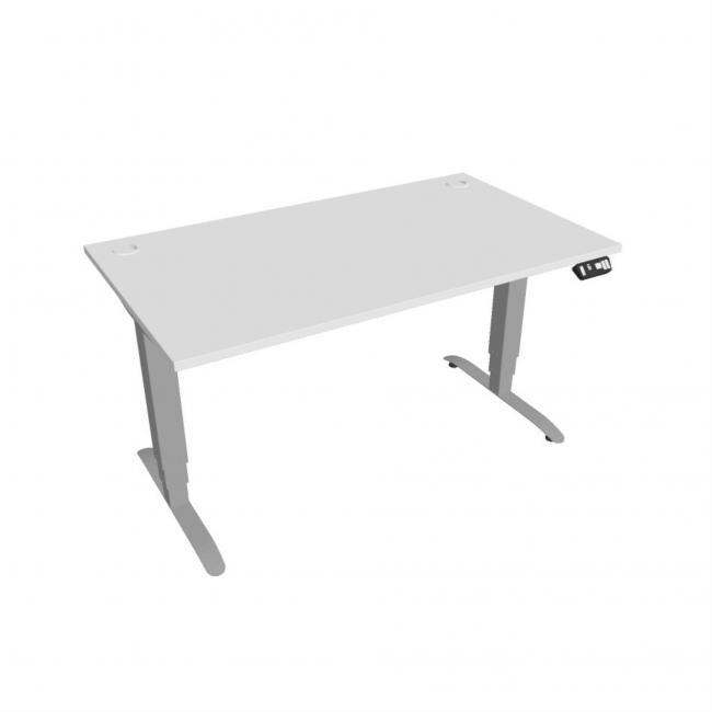 [ON140892] Motion desk, PO, 3S, 140x61 - 128x80 cm, white/grey