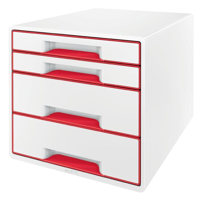 Leitz WOW drawer box with 4 drawers red