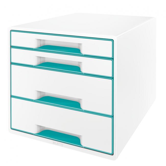 Leitz WOW drawer box with 4 drawers ice blue
