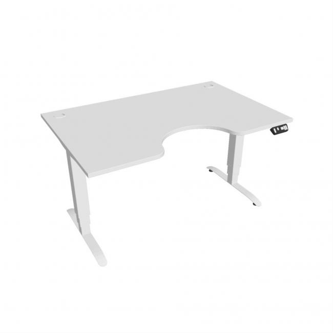 Motion Ergo desk, PO, 3S, 140x61-128x90 cm, white/white