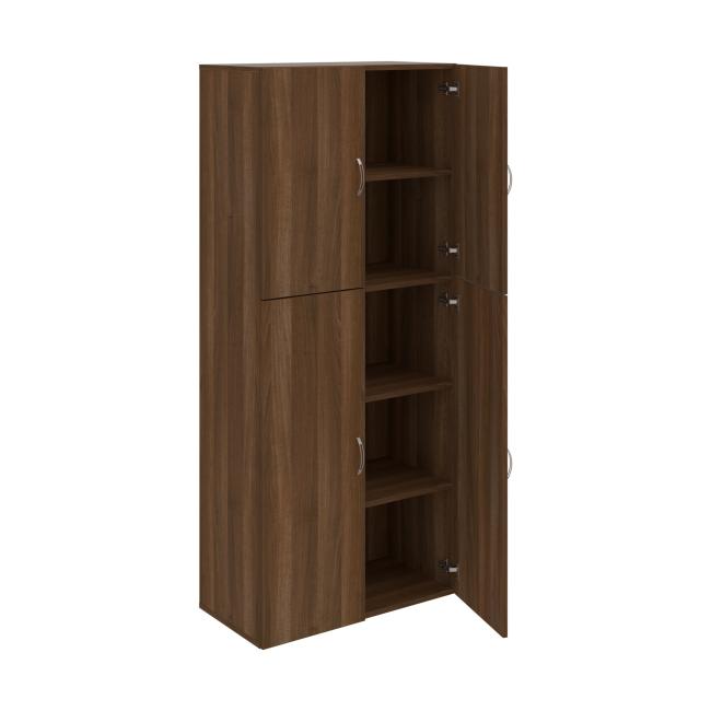 Drive shelf cabinet, 80x185x42 cm, walnut/walnut