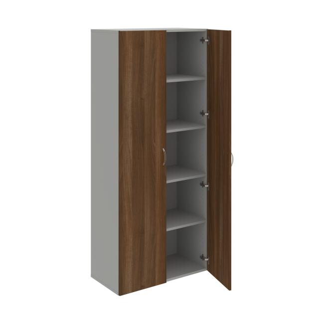 Drive shelf cabinet, 80x185x42 cm, walnut/grey