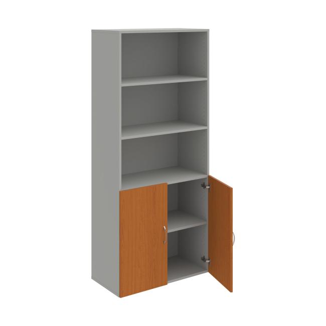 Drive shelf cabinet, 80x185x42 cm, cherry/grey