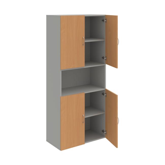 Drive shelf cabinet, 80x185x42 cm, beech/grey