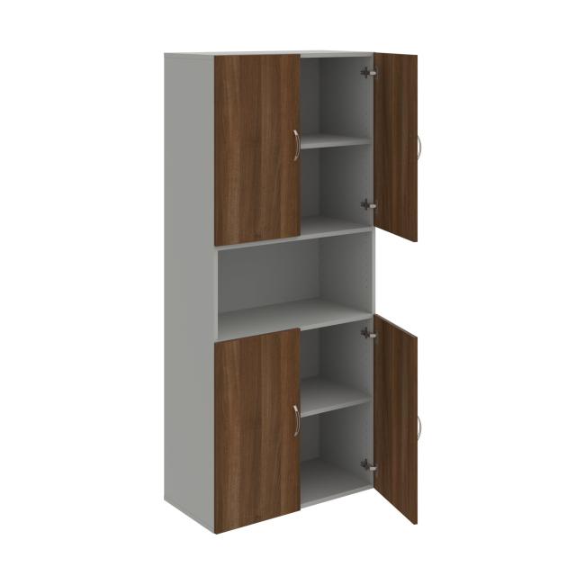 Drive shelf cabinet, 80x185x42 cm, walnut/grey