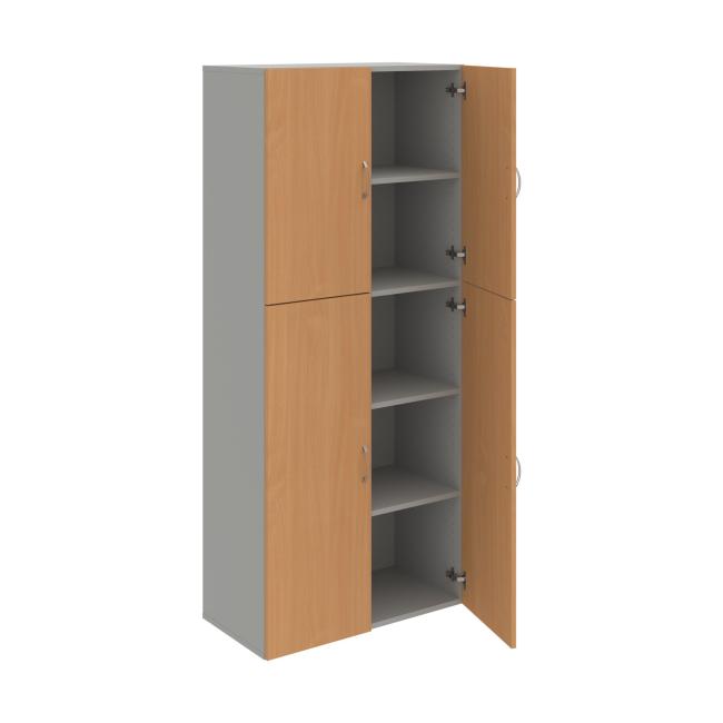 Drive shelf cabinet, 80x185x42 cm, beech/grey