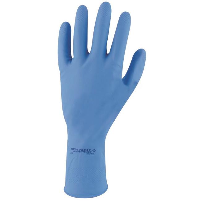 [AR506139] Protective latex gloves SEMPERVELVET blue size 7/S