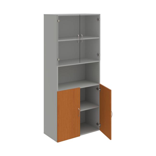 Drive shelf cabinet, 80x185x42 cm, cherry/grey