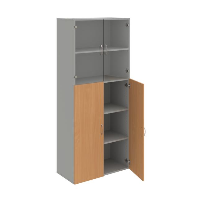 Drive shelf cabinet, 80x185x42 cm, beech/grey