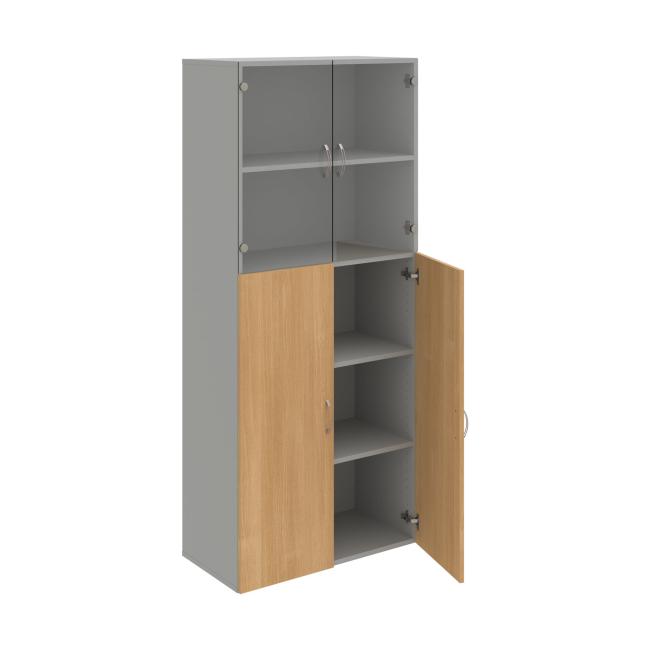 Drive shelf cabinet, 80x185x42 cm, oak/grey