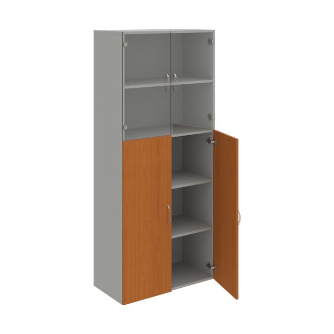 Drive shelf cabinet, 80x185x42 cm, cherry/grey