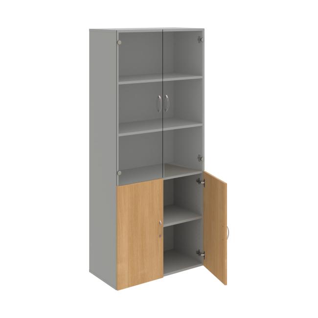 Drive shelf cabinet, 80x185x42 cm, oak/grey