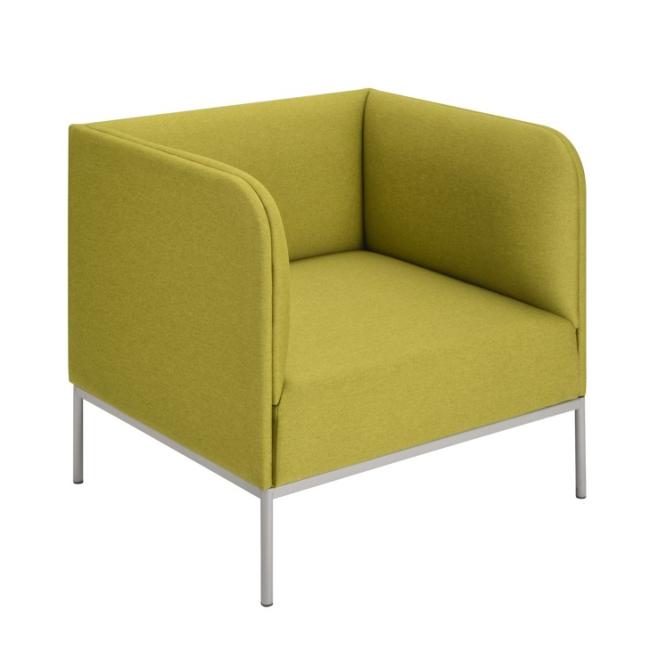 Single chair Soft, w. 75 cm, green Bombay 38, gray construction