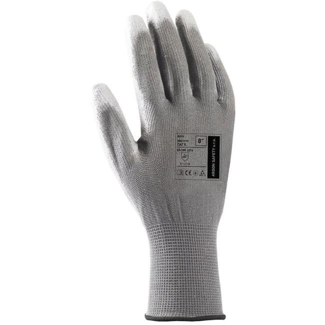 Gloves polyester, semi-soaked BUCK, gray large. 10/XL