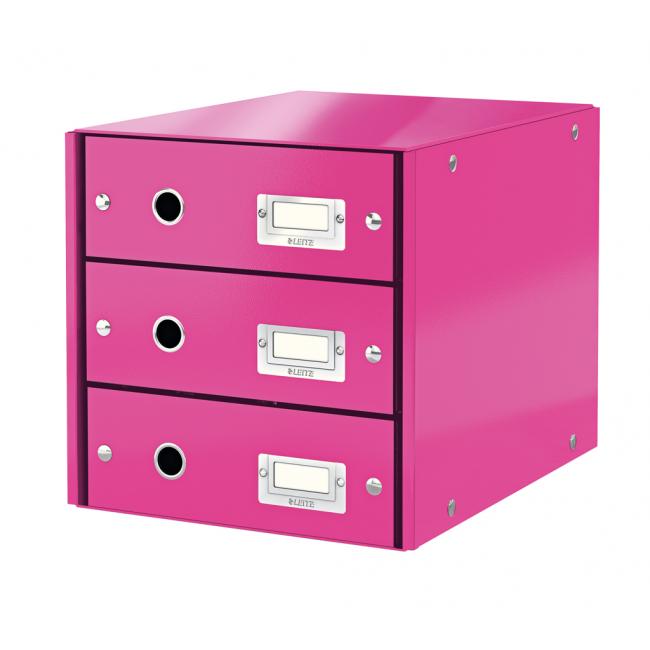 [ES604823] Leitz Click & Store drawer box 3 drawers metallic pink