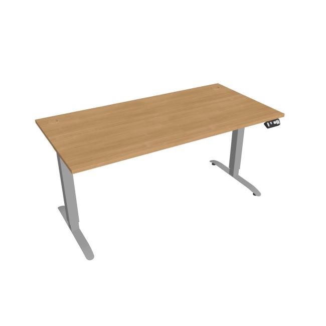 Motion desk, PO, 2S, 160x70.5-120.5x80 cm, oak/grey