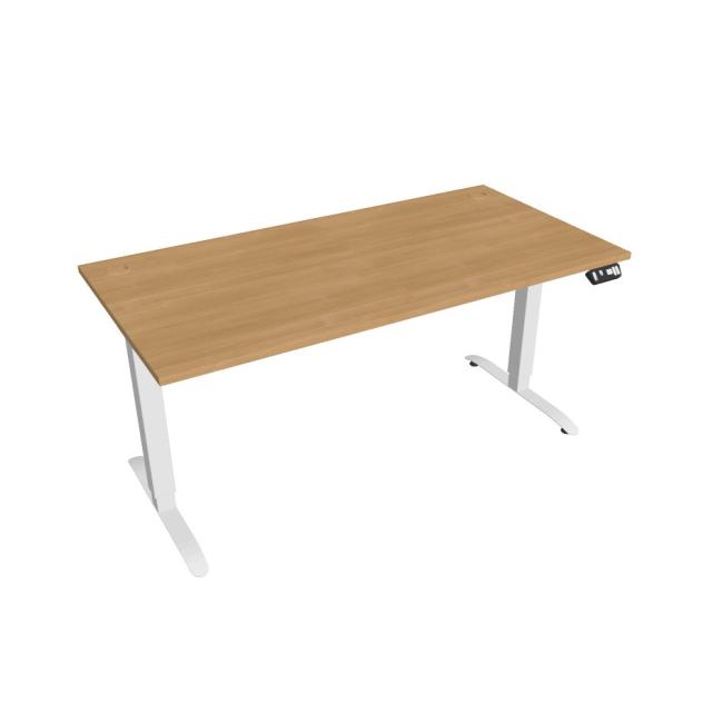 [ON160643] Motion desk, PO, 2S, 160x70.5-120.5x80 cm, oak/white