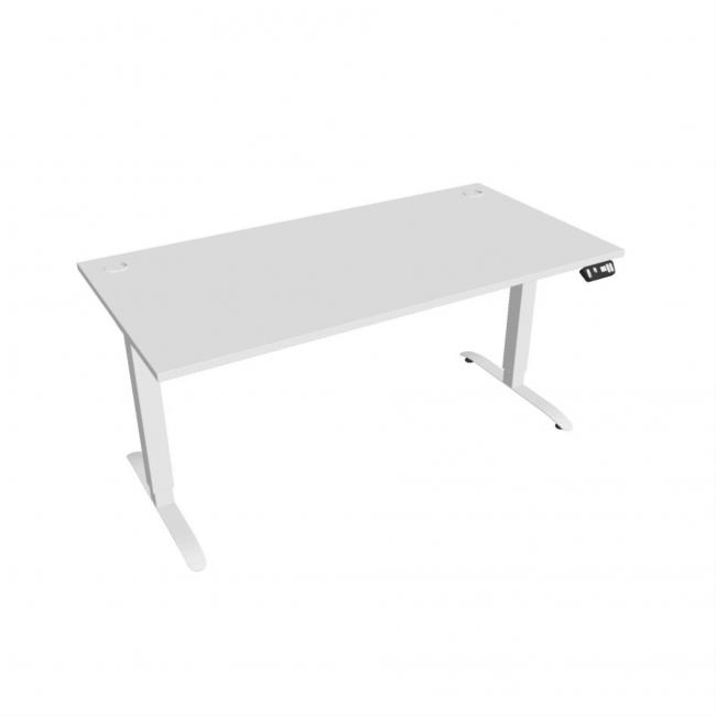 Motion desk, PO, 2S, 160x70.5-120.5x80 cm, white/white