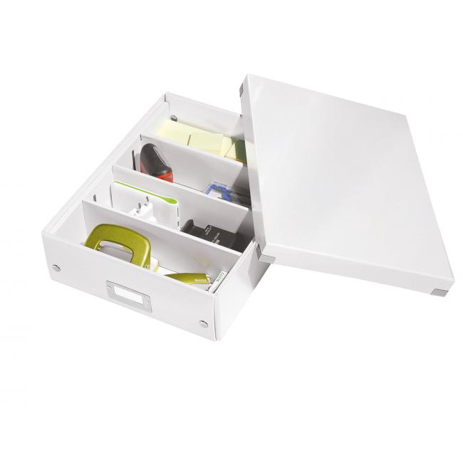 Medium organizational box Click & Store pearl white