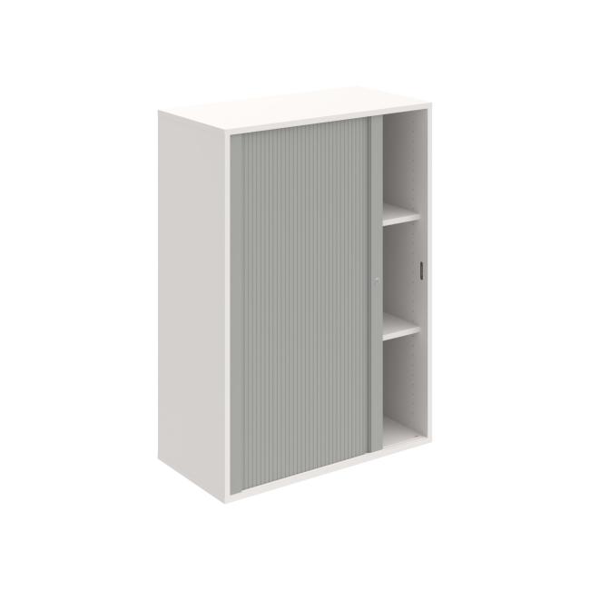 Drive shelf cabinet, 80x111x40 cm, grey/white, lock