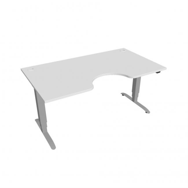 Motion Ergo desk, ZO, 3S, 160x61-128x90 cm, white/grey
