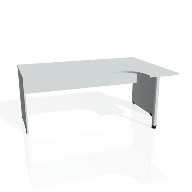 Gate desk, ergo, left, 180x75.5x120 cm, gray/grey
