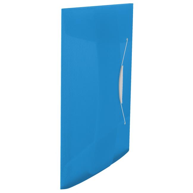Plastic cover with rubber band Esselte VIVIDA blue