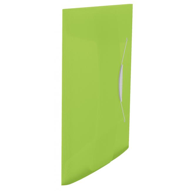 Plastic cover with rubber band Esselte VIVIDA green
