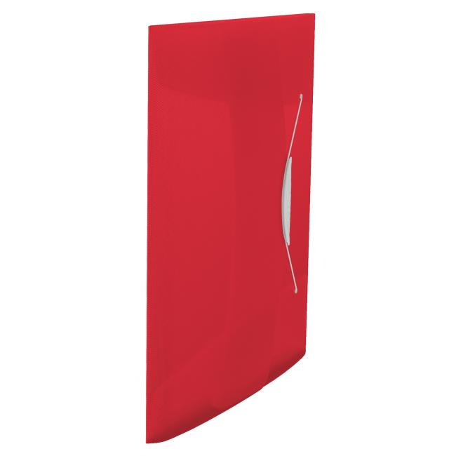 Plastic cover with rubber band Esselte VIVIDA red