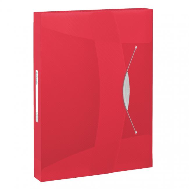 Plastic box with rubber band Esselte VIVIDA red