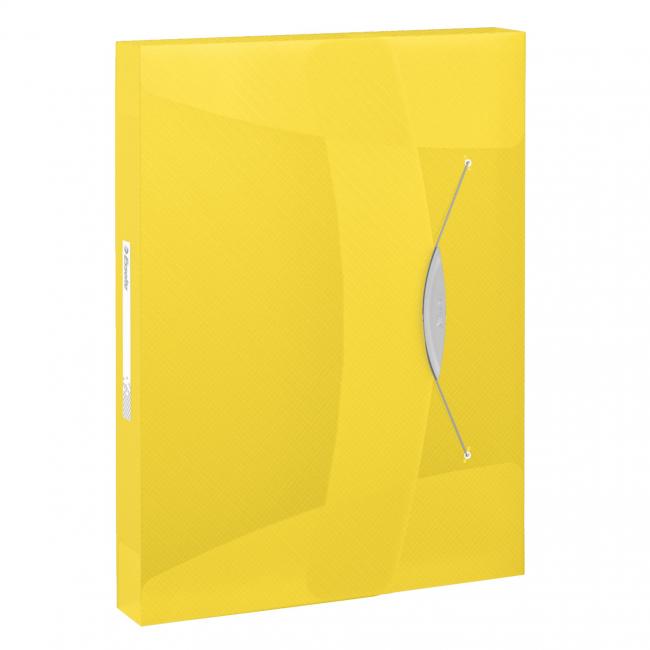 [ES624052] Plastic box with rubber band Esselte VIVIDA yellow