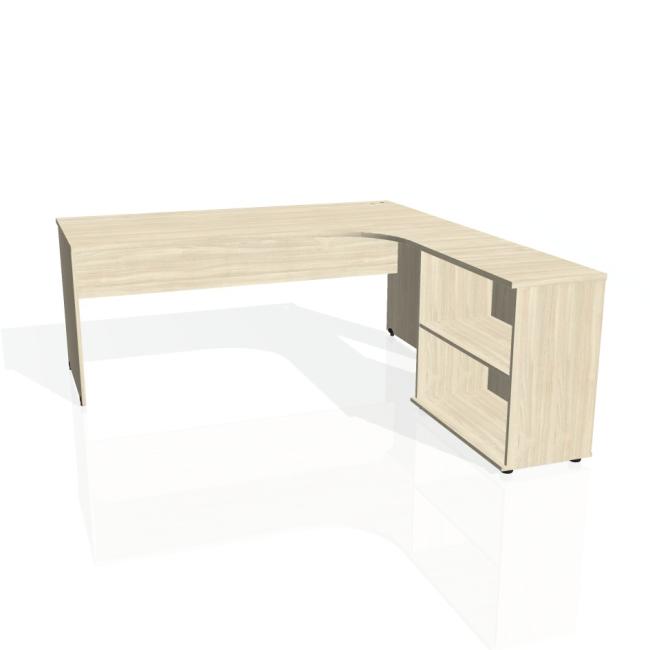 Gate desk, ergo, left, 180x75.5x200 cm, agate/agate