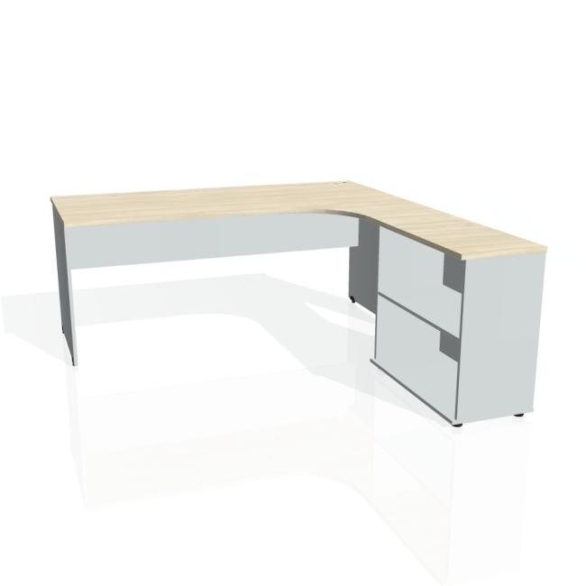 Gate desk, ergo, left, 180x75.5x200 cm, agate/grey