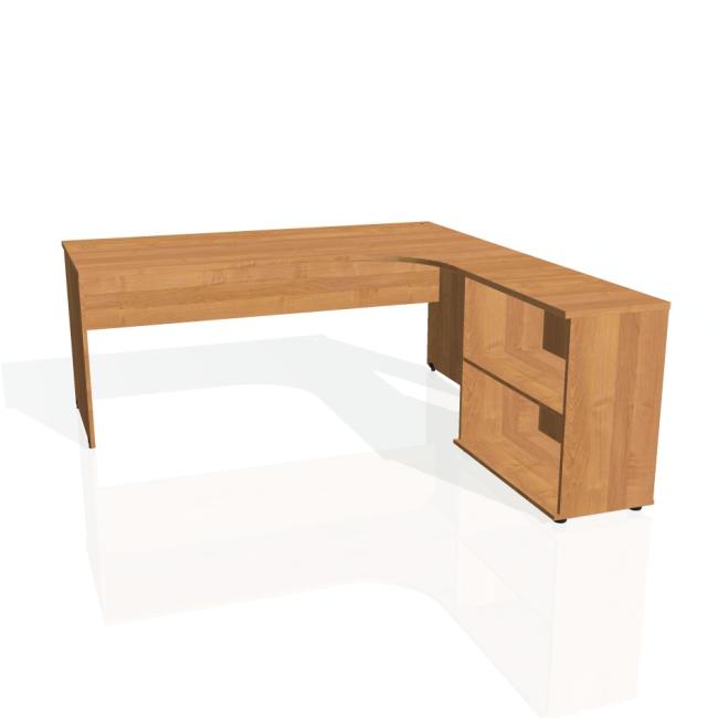 Gate desk, ergo, left, 180x75.5x200 cm, alder/alder