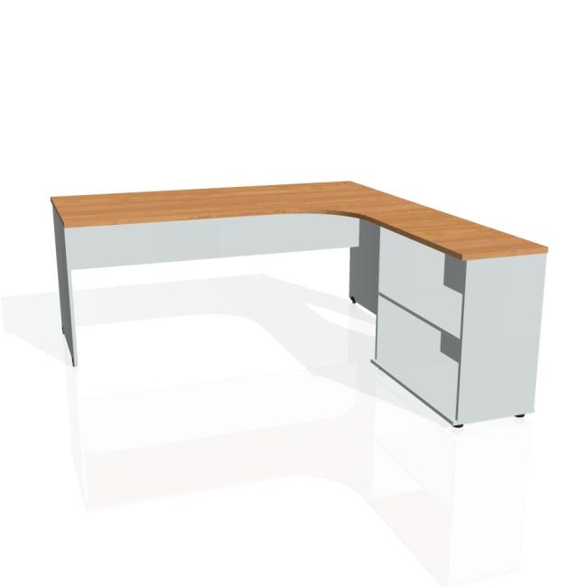 Gate desk, ergo, left, 180x75.5x200 cm, alder/grey