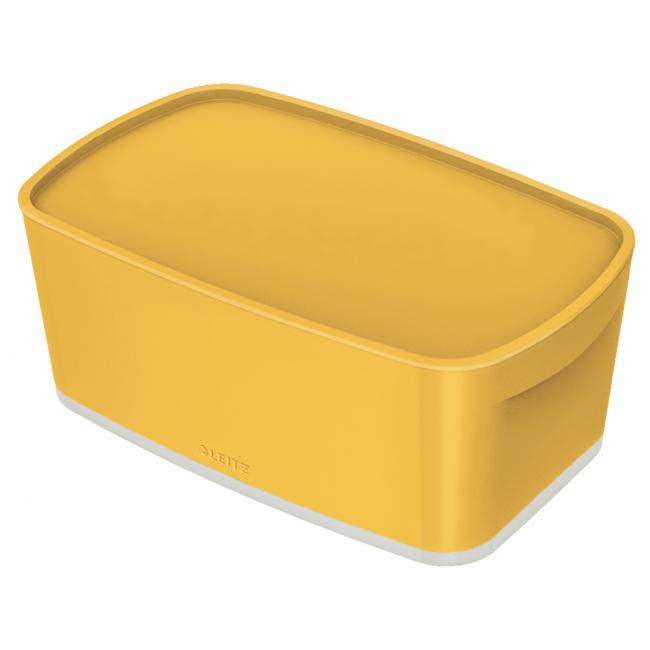 Storage box with lid Leitz MyBox, size S warm yellow