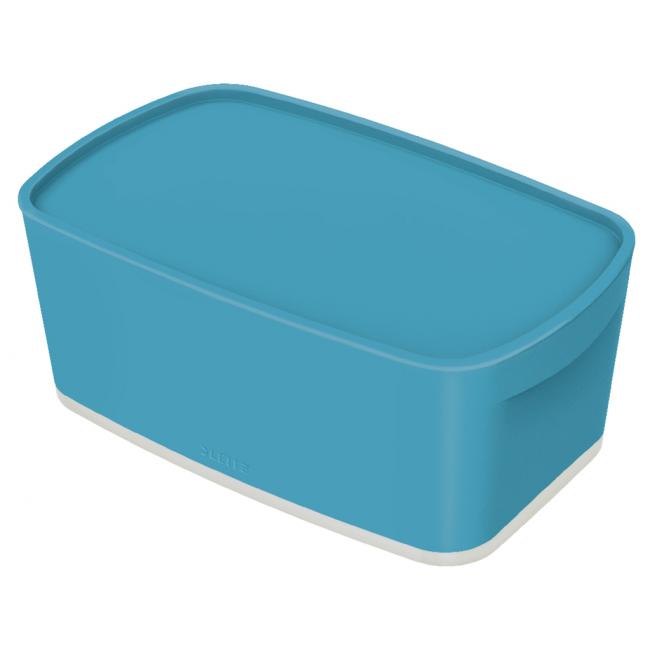 Storage box with lid Leitz MyBox, size S calm blue
