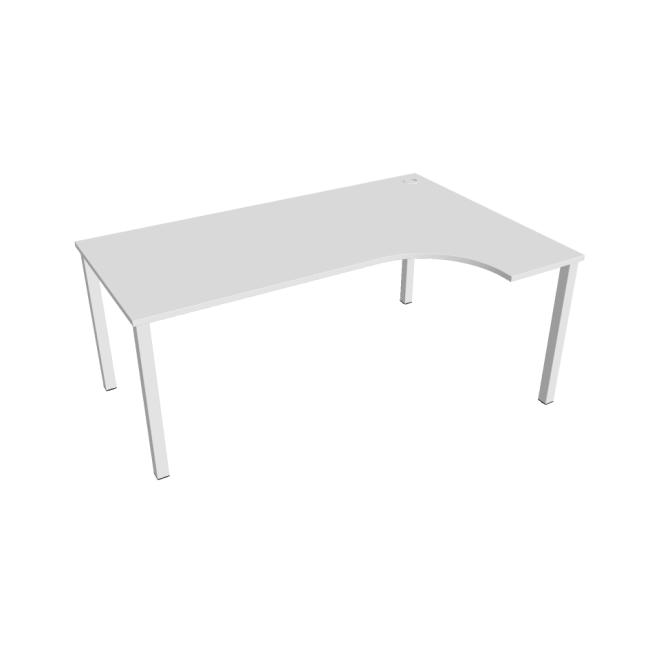Work desk Uni, ergo, left, 180x75.5x120 cm, white/white
