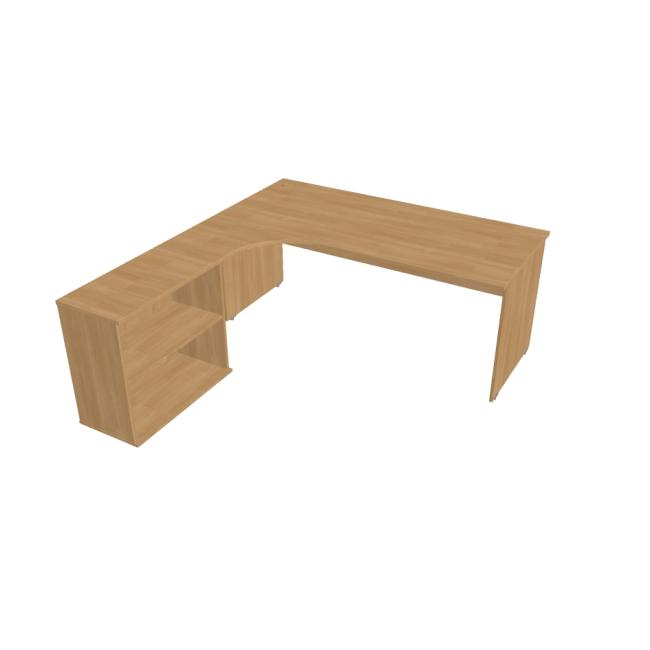 Gate desk, ergo, right, 180x75.5x200 cm, oak/oak