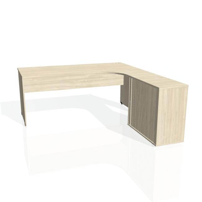 Gate desk, ergo, left, 180x75.5x200 cm, agate/agate