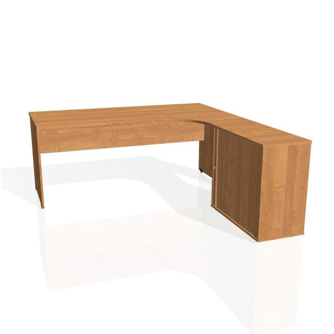 Gate desk, ergo, left, 180x75.5x200 cm, alder/alder