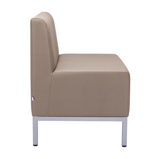 [AB010172] Trojkreslo Steve, celočalúnené, š. 180 cm, zdravot. ekokoža béžová KN0020, sivá konštrukcia