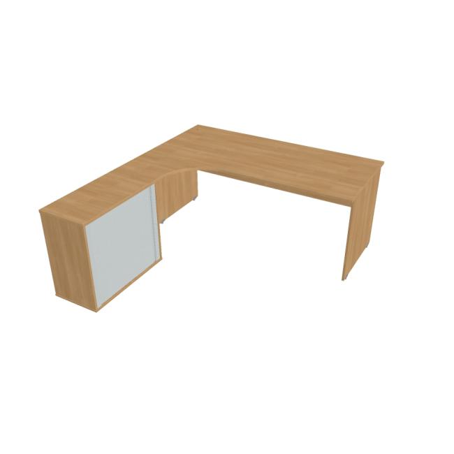 Gate desk, ergo, right, 180x75.5x200 cm, oak/oak