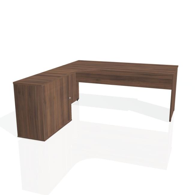 Gate desk, ergo, right, 180x75.5x200 cm, walnut/walnut