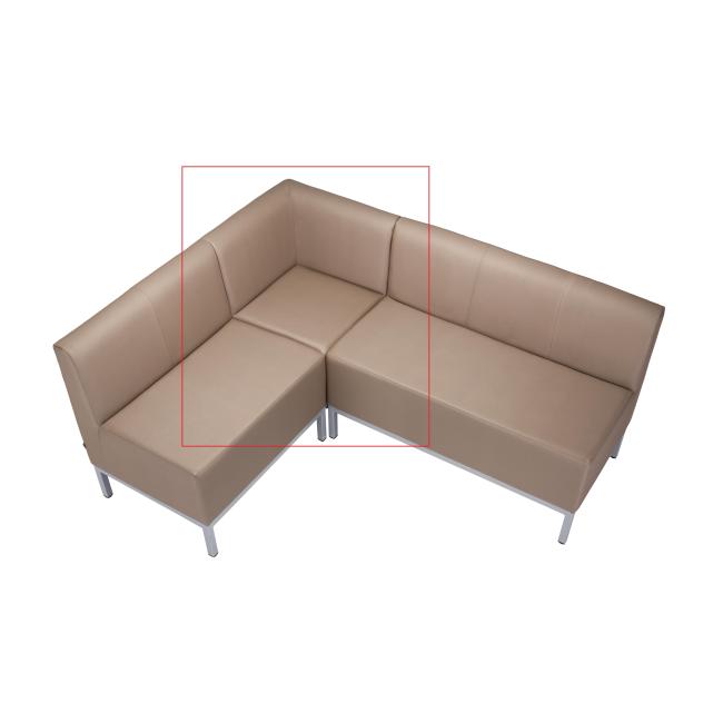 Rohová časť Steve, celočalúnená, š. 80 cm, zdrav. eko koža béžová KN0020, šedá konštrukcia